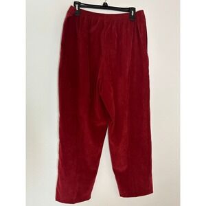Joanna Vintage Red Stretch Elastic Waist Straight Leg Pants Womens Large